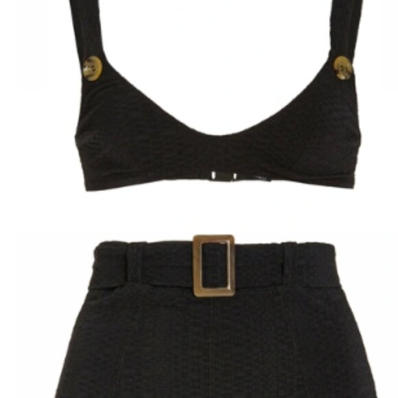 Lisa Marie Fernandez Black High-Waisted Bikini Set - Size 1 (US 2-4) - Picture 10 of 10